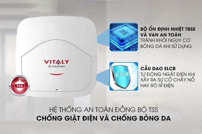 Bình nóng lạnh Ariston 15 lít VITALY 15 2.5 FE